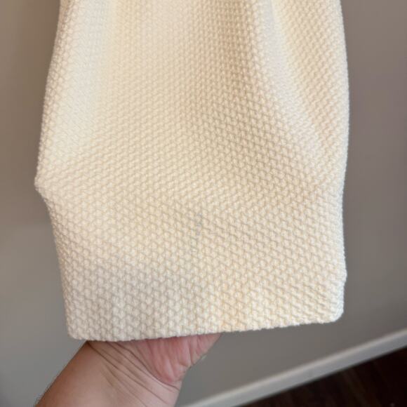 Anthropologie Ganni Textured Mini Dress Women S Cream Fit & Flare Short Sleeve - Picture 7 of 11